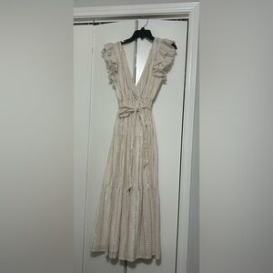 Chic Cream Ruffle Maxi Dress